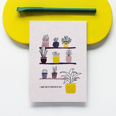 postcard - I wish you a plantastic day